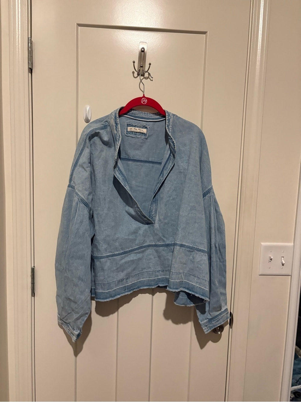 Free People Jude Denim Pullover Medium Color: Vintage Indigo NWT - Picture 4 of 7